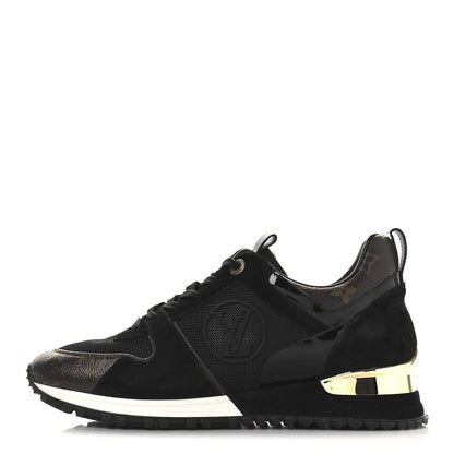 Louis Vuitton Suede Monogram Run Away Sneakers 39 Black 1 of 9