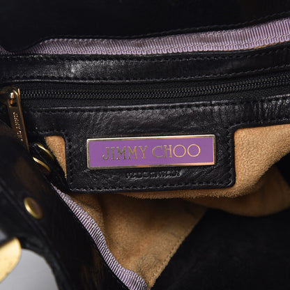 Jimmy Choo Calfskin Suede Mona Tote Black 6 of 11