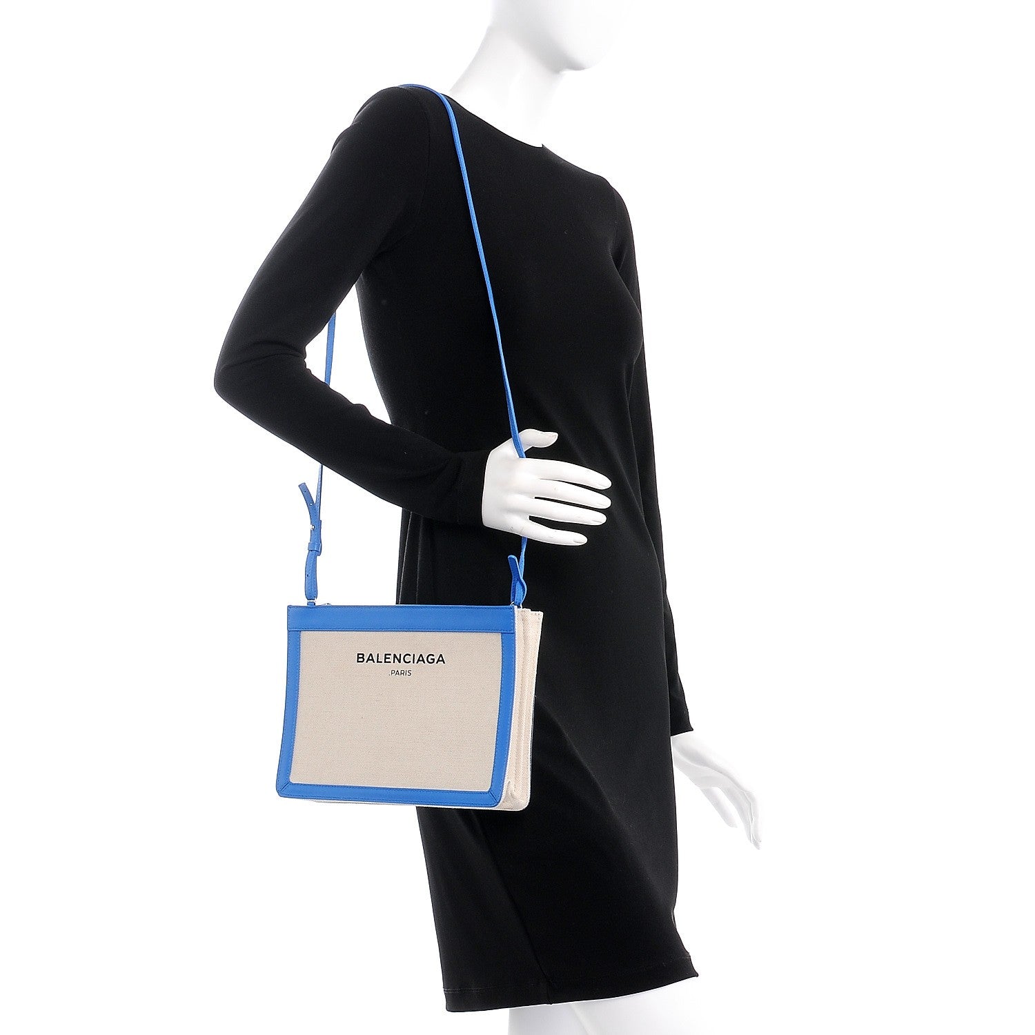 Balenciaga Cotton Canvas Pochette Crossbody Bag Bleu Pacifique 2 of 7