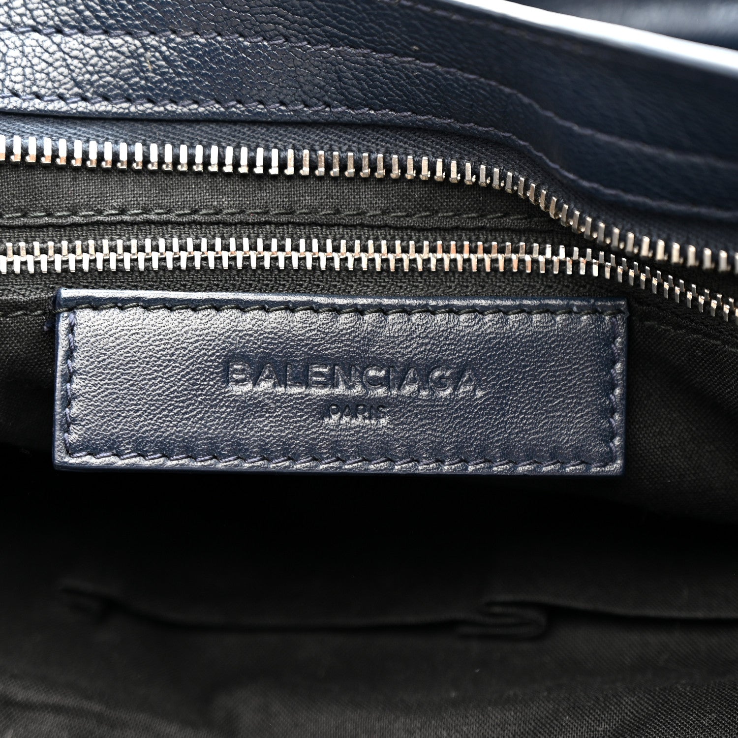 Balenciaga Chevre Silver Metallic Edge Hardware City Bleu Nuit Dark Sea 7 of 12