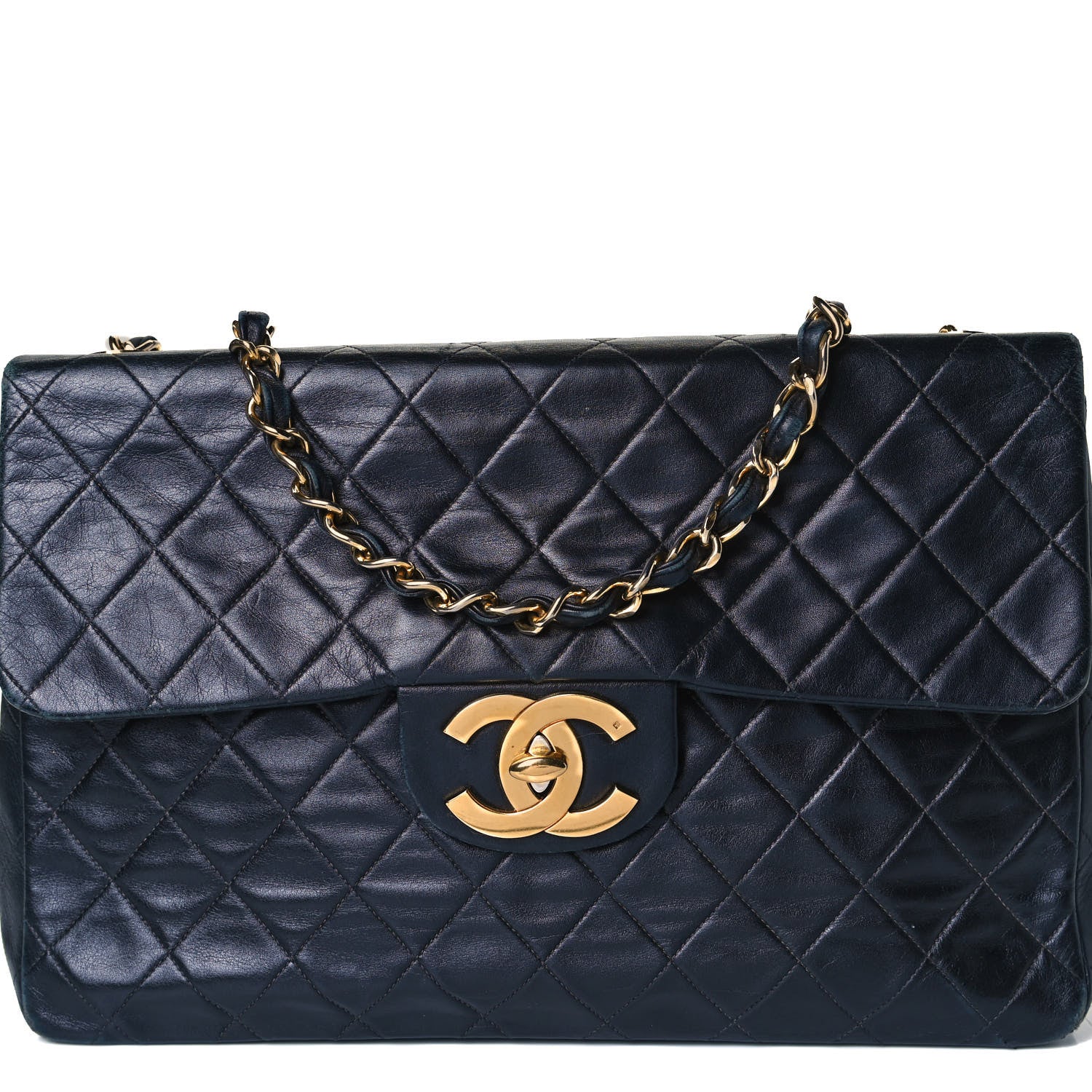 Chanel Lambskin Quilted XL Jumbo Single Flap Black 8 of 19