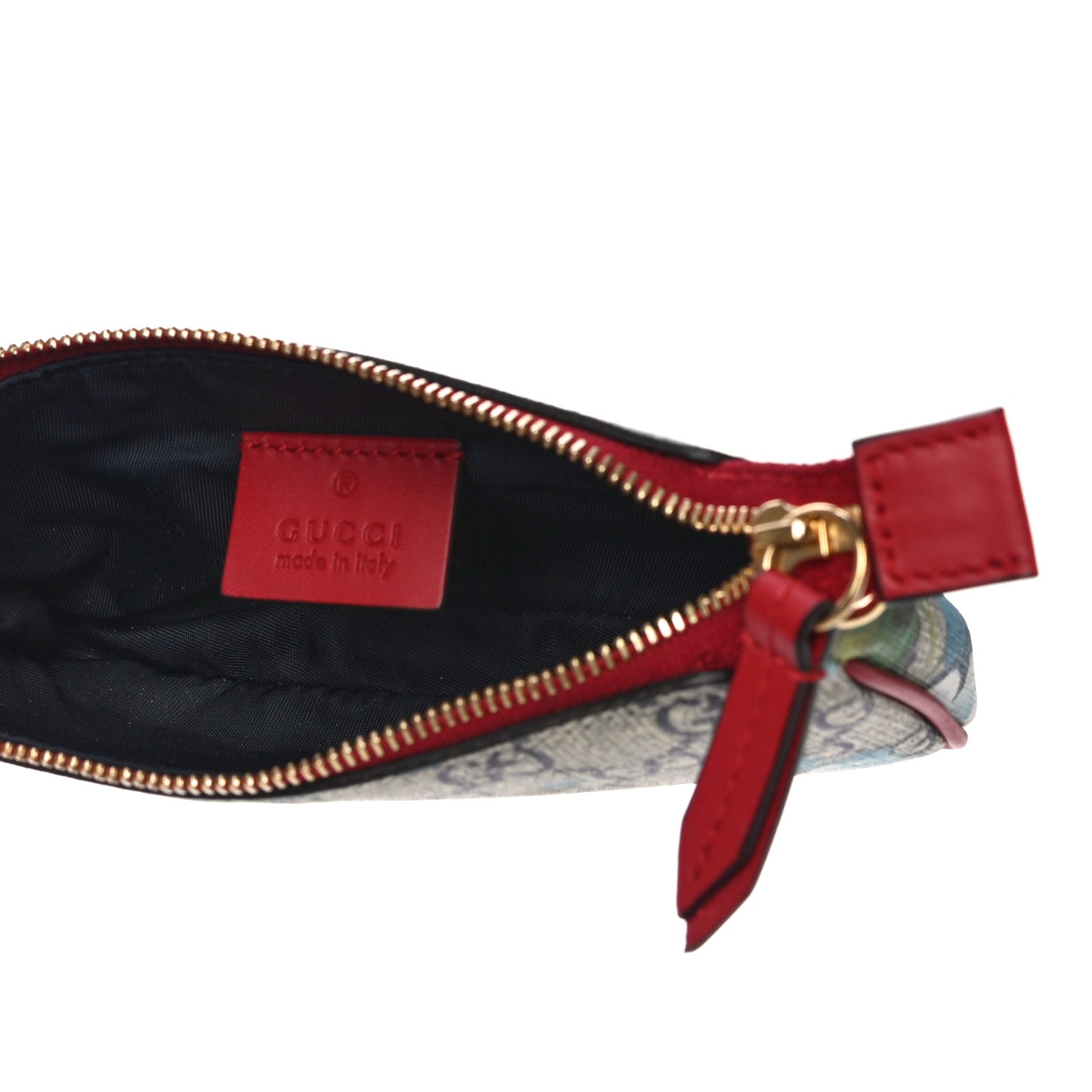 Gucci GG Supreme Monogram Blooms Mini Chain Bag Beige Blue Navy Hibiscus Red 5 of 10
