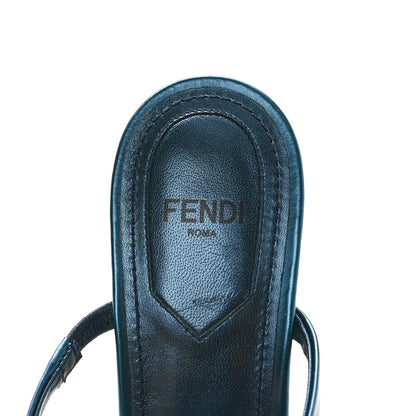 Fendi Metallic Calfskin Fendi First 95mm Slide Sandals 37 Perfect 7 of 8