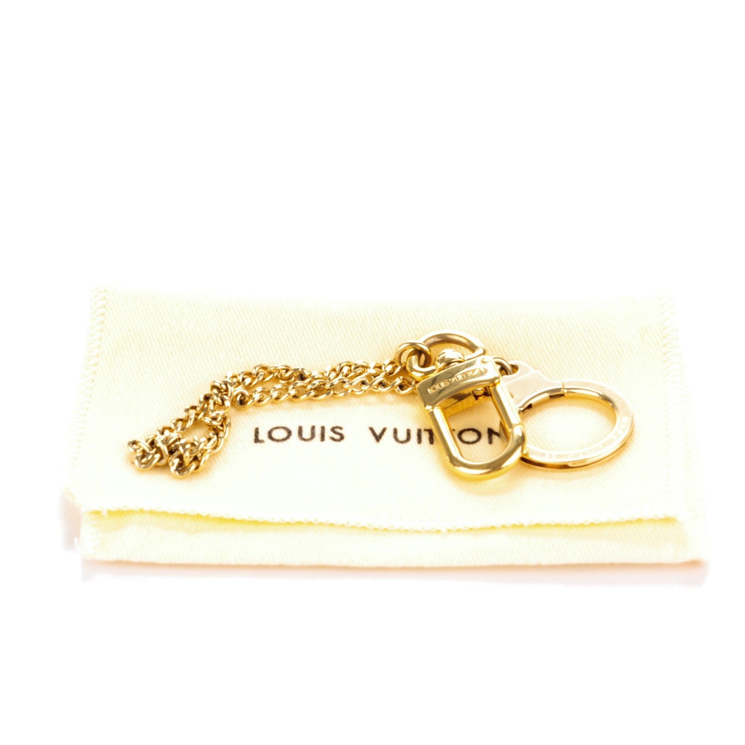 Louis Vuitton Metal Pochette Extender Key Ring Chain Gold 4 of 4