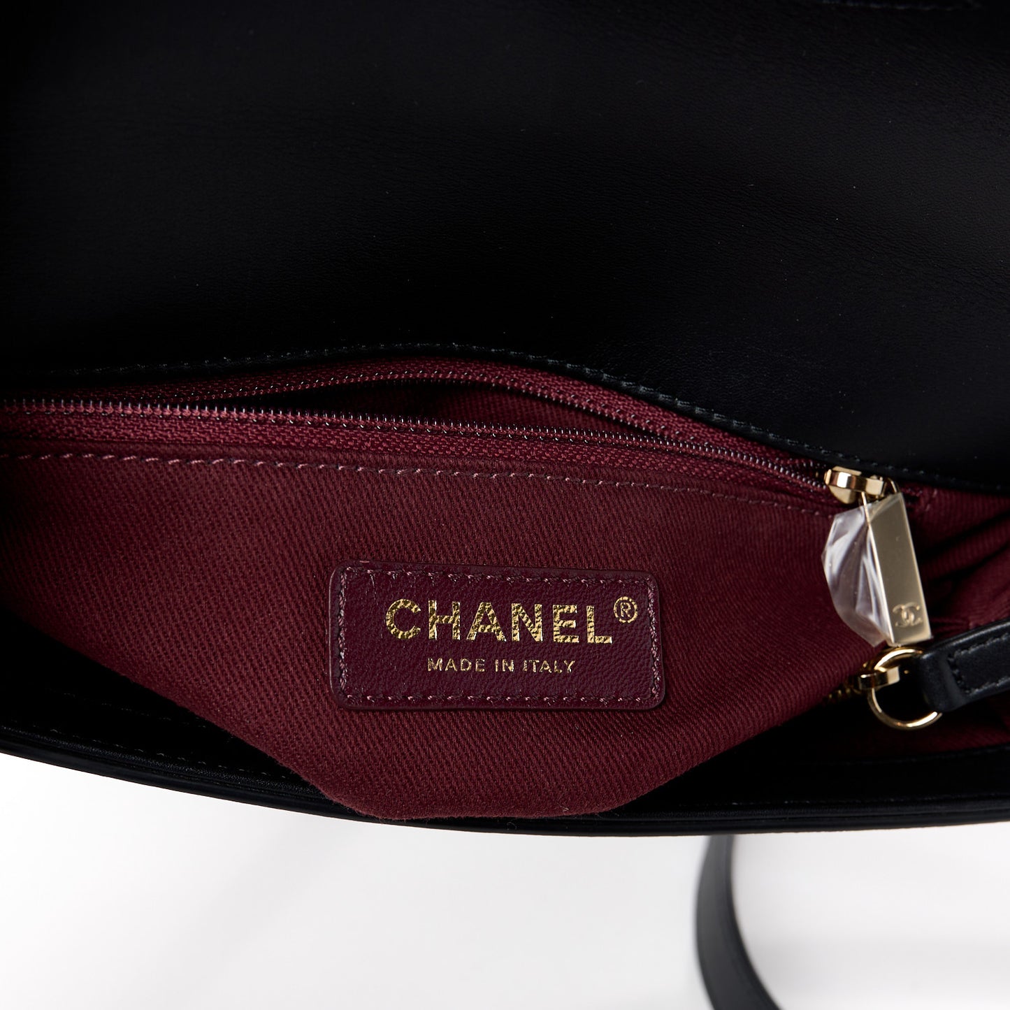 Calfskin Chevron Stitched Small Coco Flap Bag Black