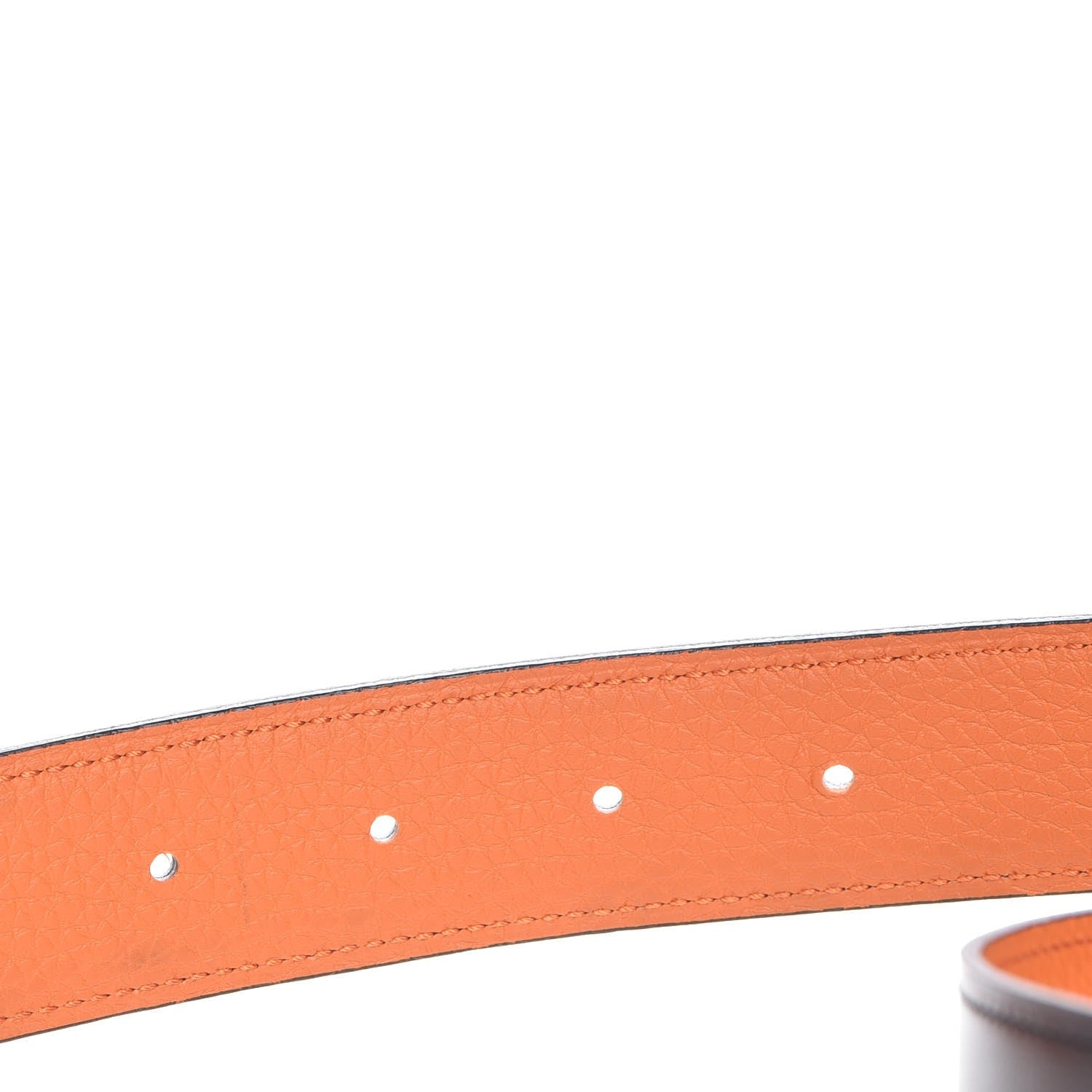 Hermes Box Togo 32mm Belt Strap 95 Black Orange 4 of 9