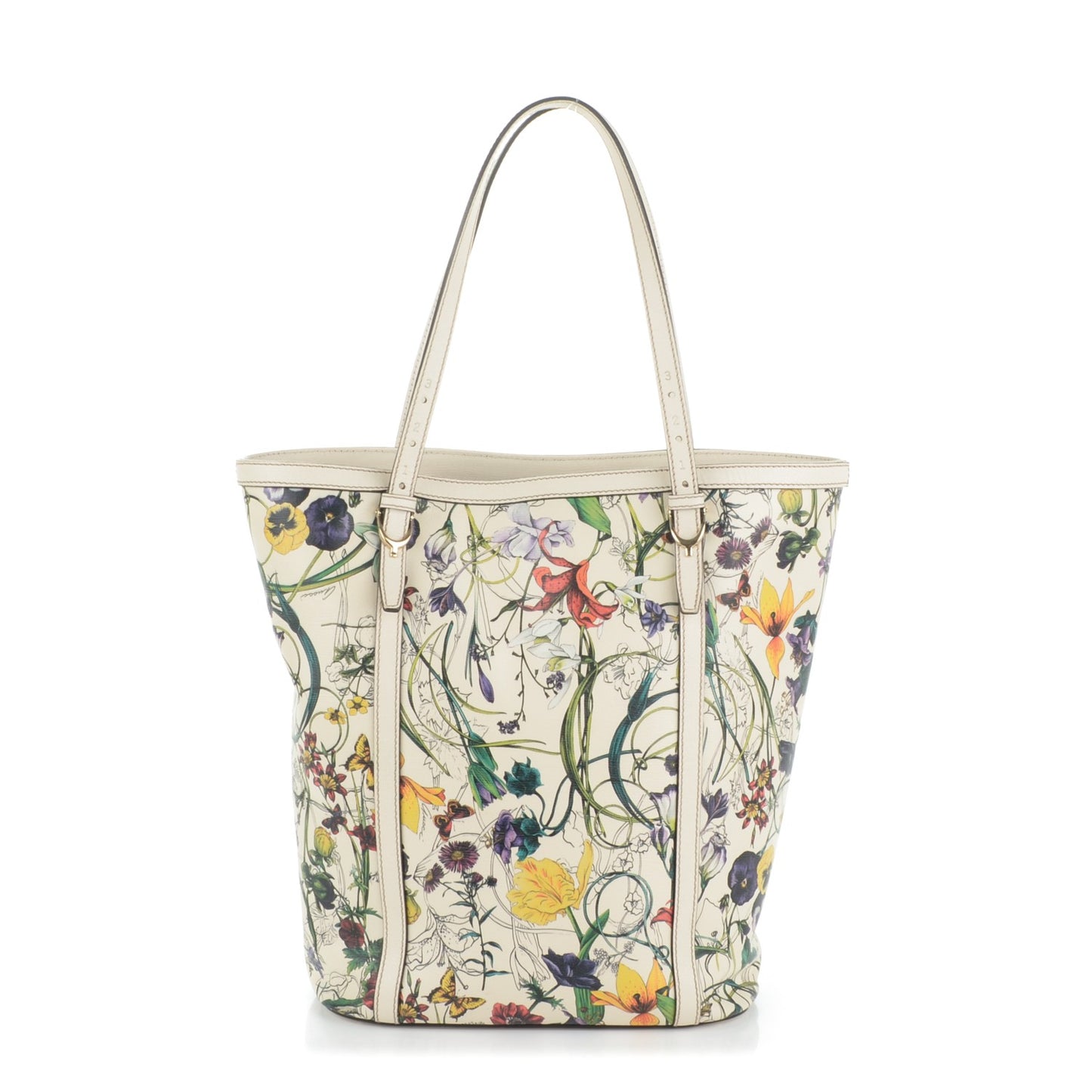 Calfskin Flora Infinity Medium Nice Tote Off White