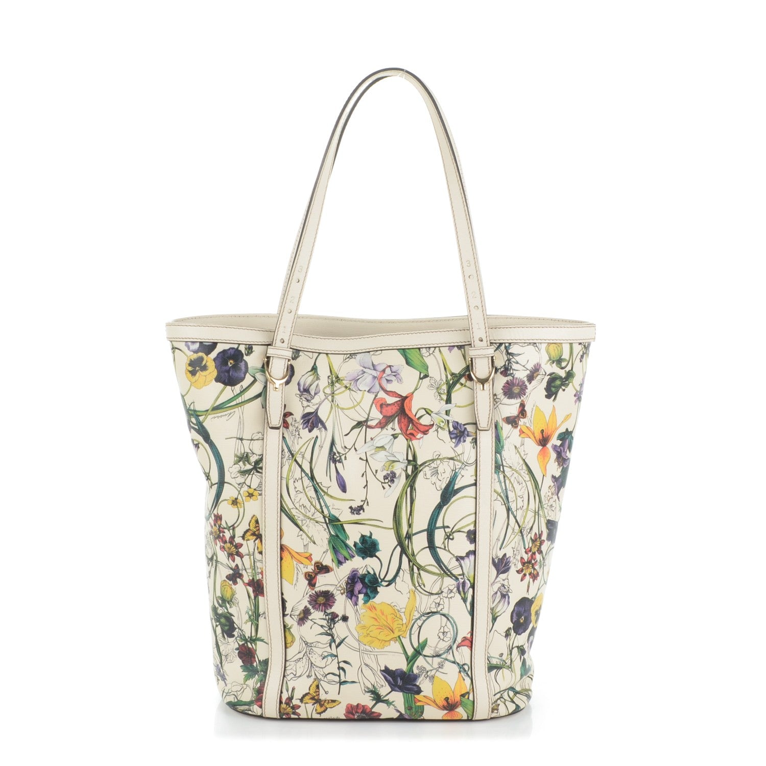 Gucci Calfskin Flora Infinity Medium Nice Tote Off White 1 of 7