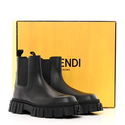 Fendi Calfskin Rubber Mens Fendi Force Chelsea Boots 9 Black 12 of 12