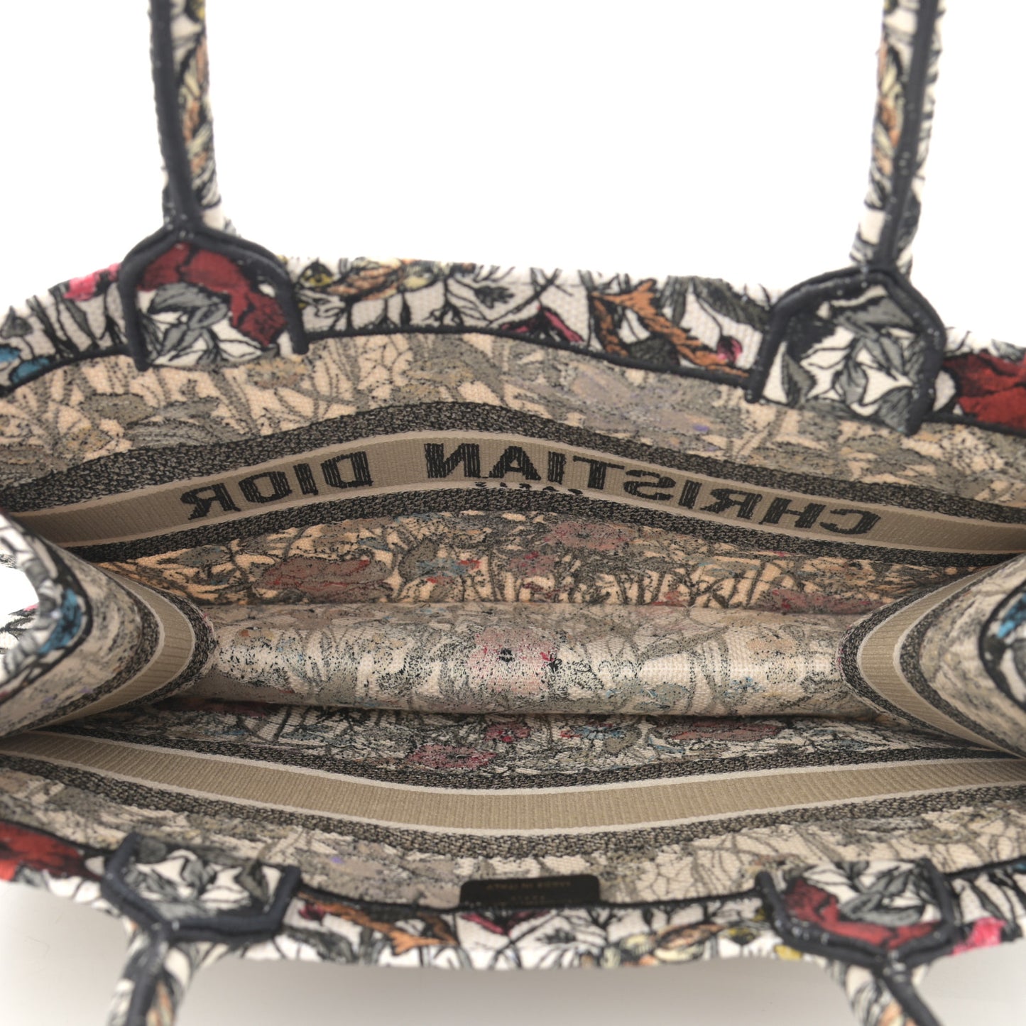 Canvas Embroidered Medium Mille Fleurs Book Tote Multicolor