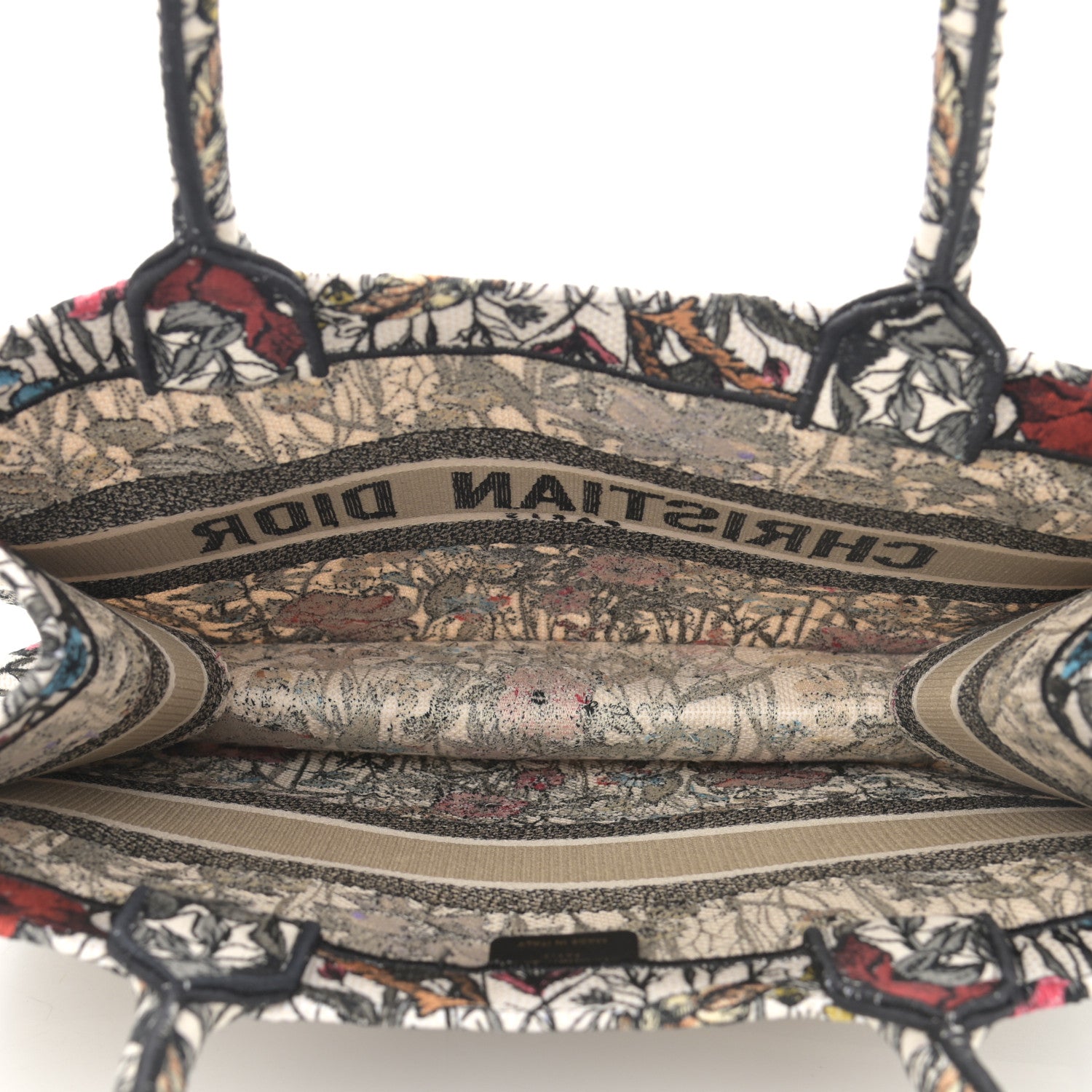 Christian Dior Canvas Embroidered Medium Mille Fleurs Book Tote Multicolor 5 of 11