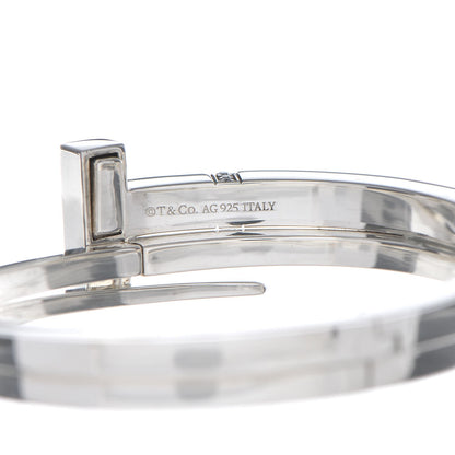 Tiffany Sterling Silver Diamond T Square Wrap Bracelet 4 of 5