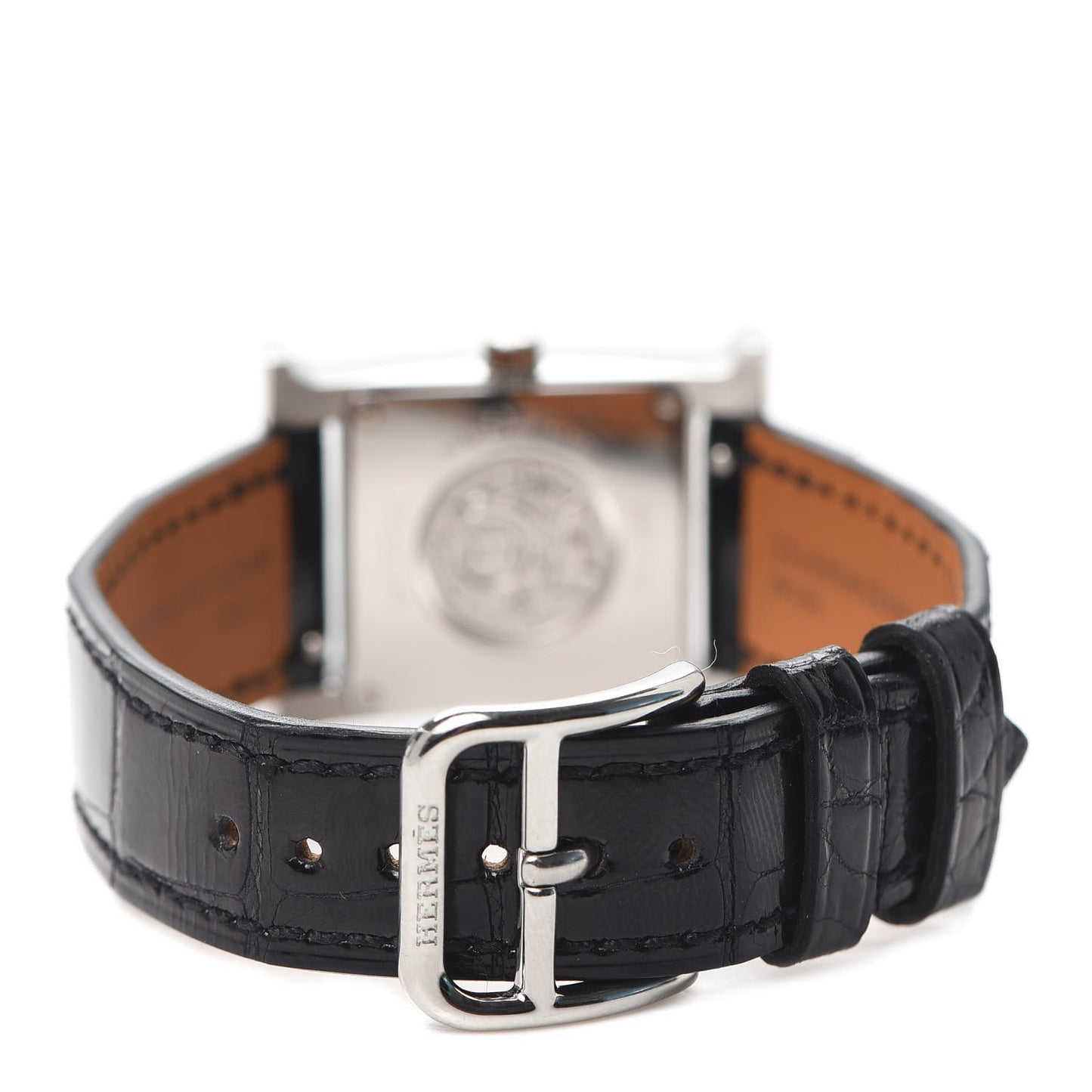Stainless Steel Alligator Diamond Bezel Mother of Pearl 21mm Heure H Hour Quartz Watch Noir