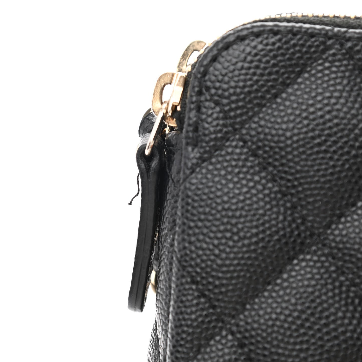 Caviar Quilted Small Clutch With Chain Black