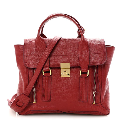 3.1 Phillip Lim Textured Calfskin Medium Pashli Satchel Crimson 1 of 9