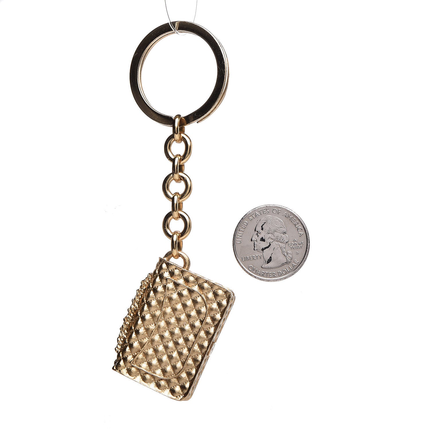 Chanel Quilted Flap Keychain Gold 2 of 3