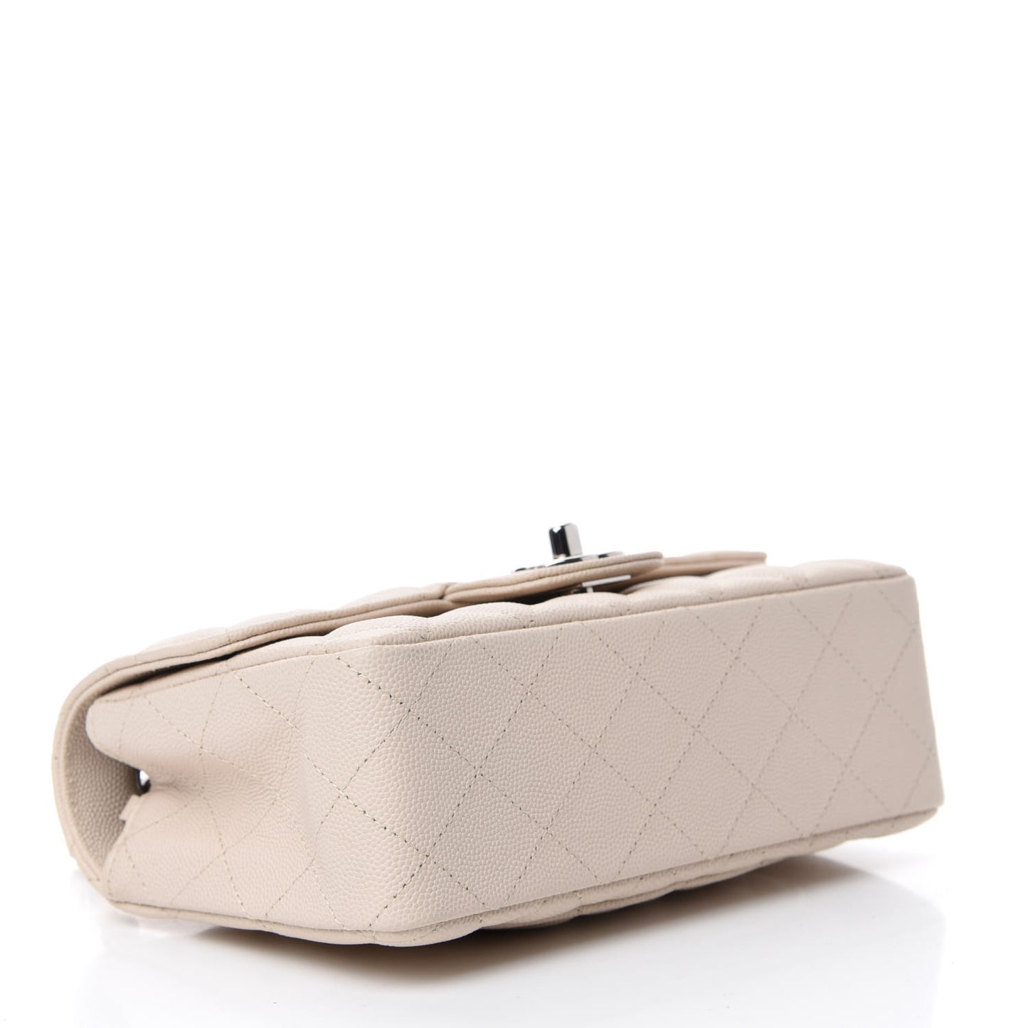 Caviar Quilted Mini Rectangular Flap White