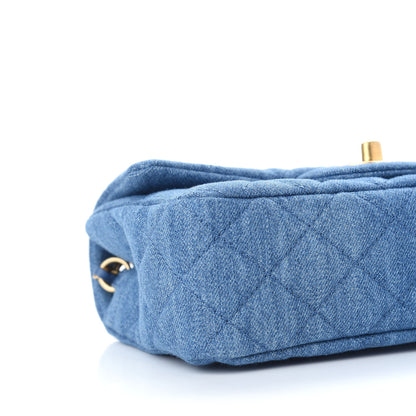 Chanel Denim Quilted Mini Pearl Crush Rectangular Flap Blue 8 of 9