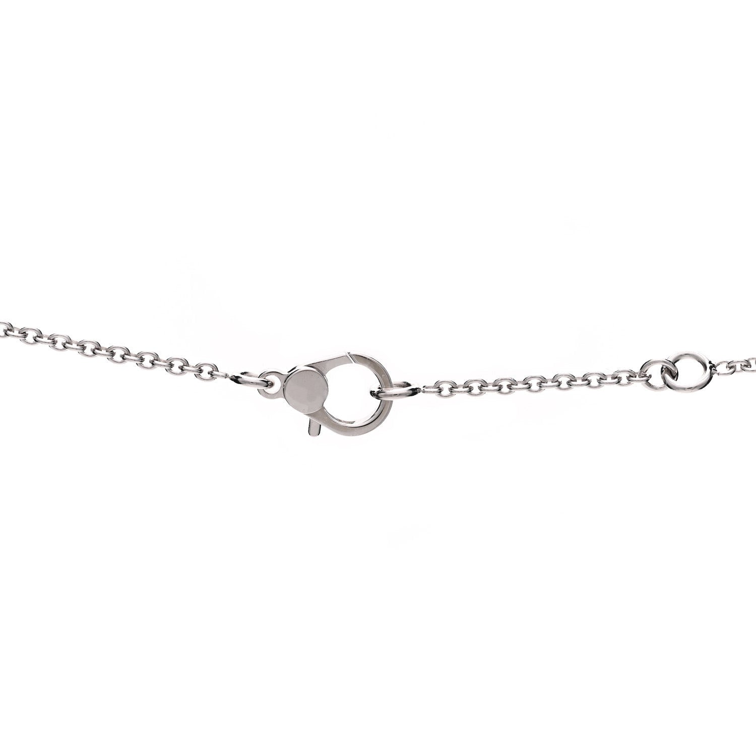 Hermes 18K White Gold Diamond Finesse Pendant Necklace 5 of 6