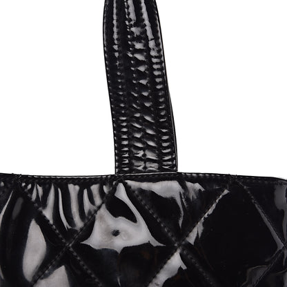 Chanel Patent Quilted Expandable CC Shoping Tote Black 12 of 13