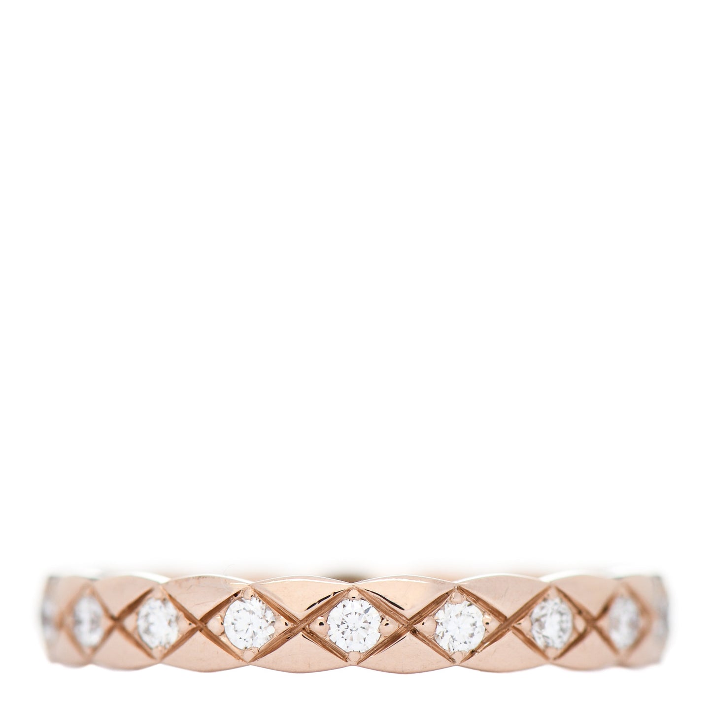 18K Beige Gold Diamond Mini Coco Crush Ring 56 7.5