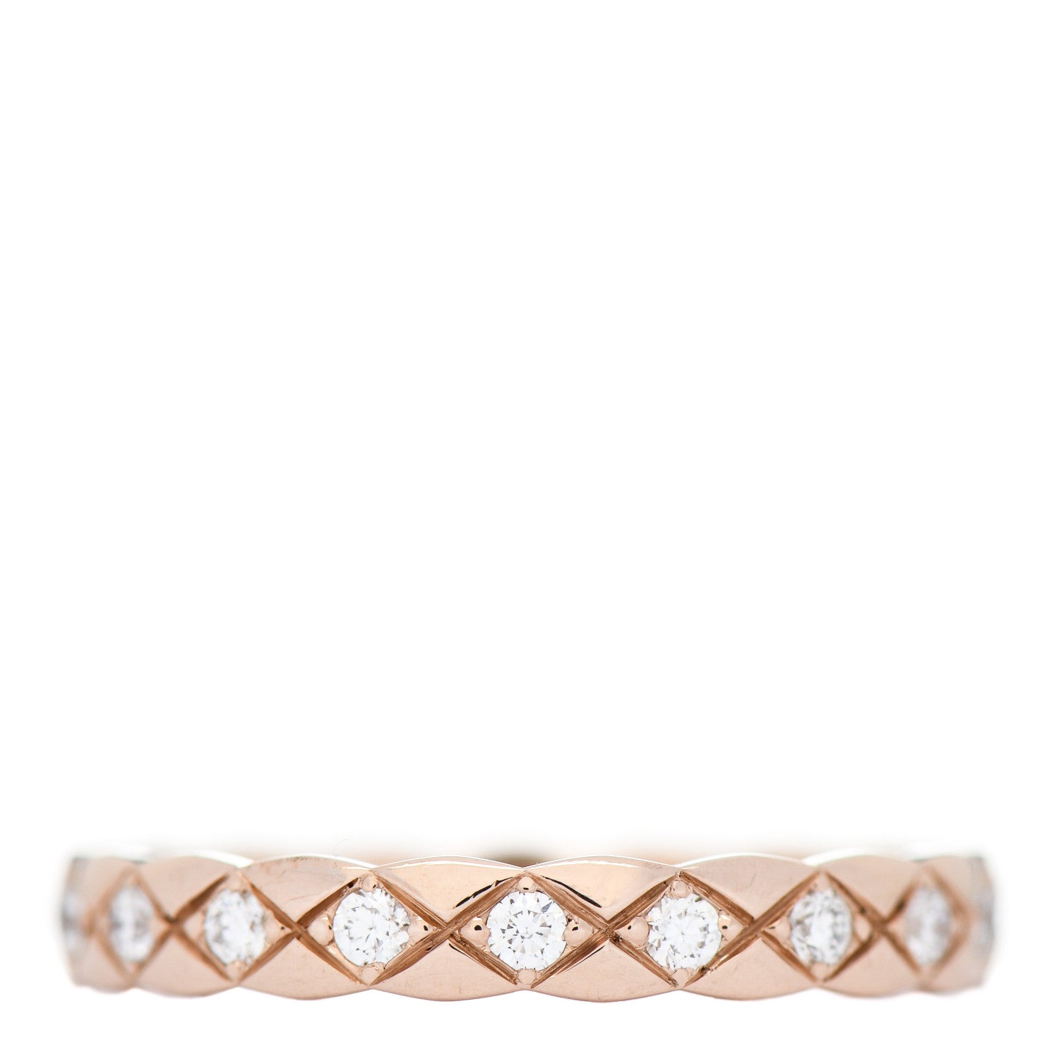 Chanel 18K Beige Gold Diamond Mini Coco Crush Ring 56 7.5 1 of 7