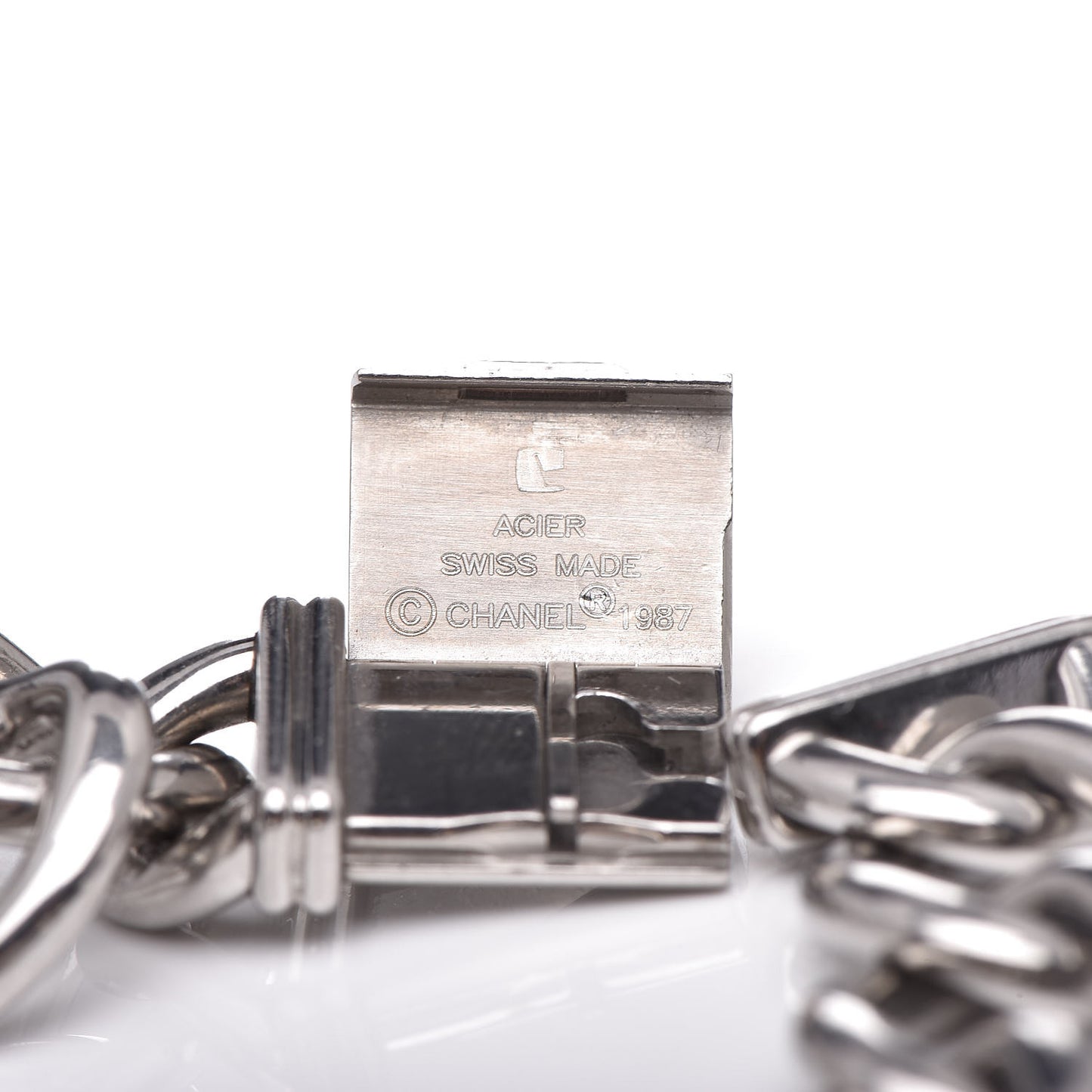 Stainless Steel 20mm Chain Premiere Quartz Watch Black L