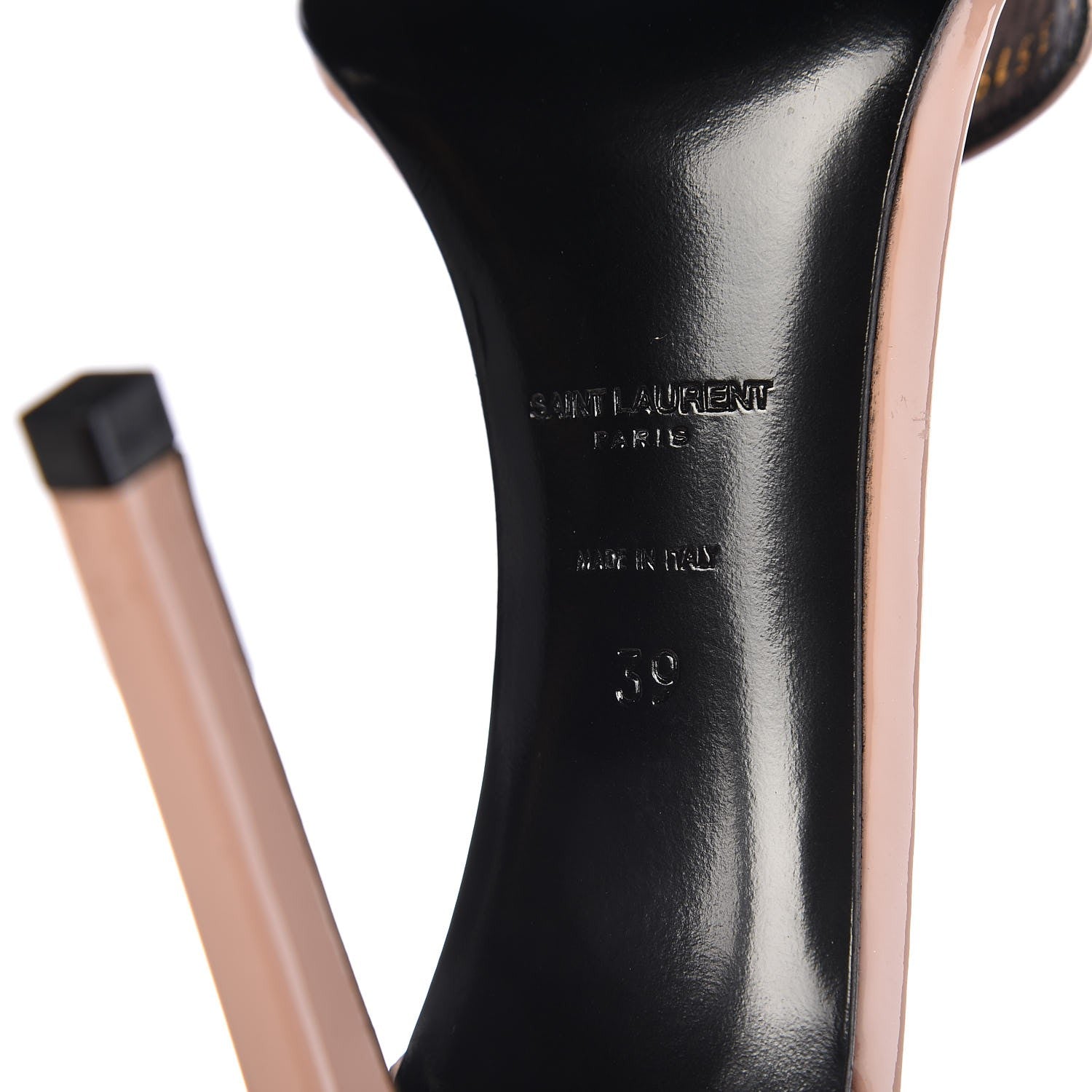 Saint Laurent Patent Calfskin Jane Ankle Strap Sandals 39 Pale Pink 7 of 7