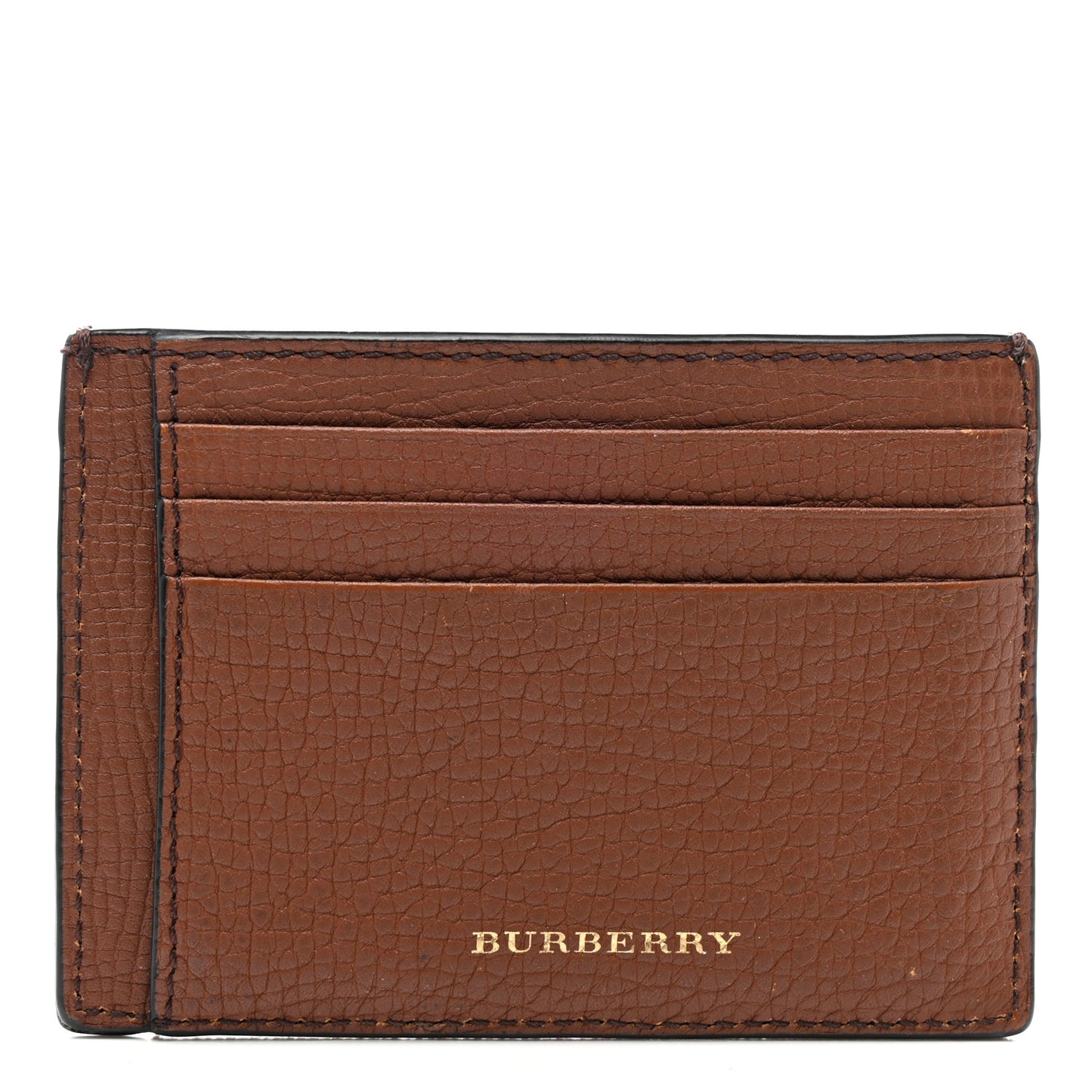 Vintage Check Money Clip Card Case Brown