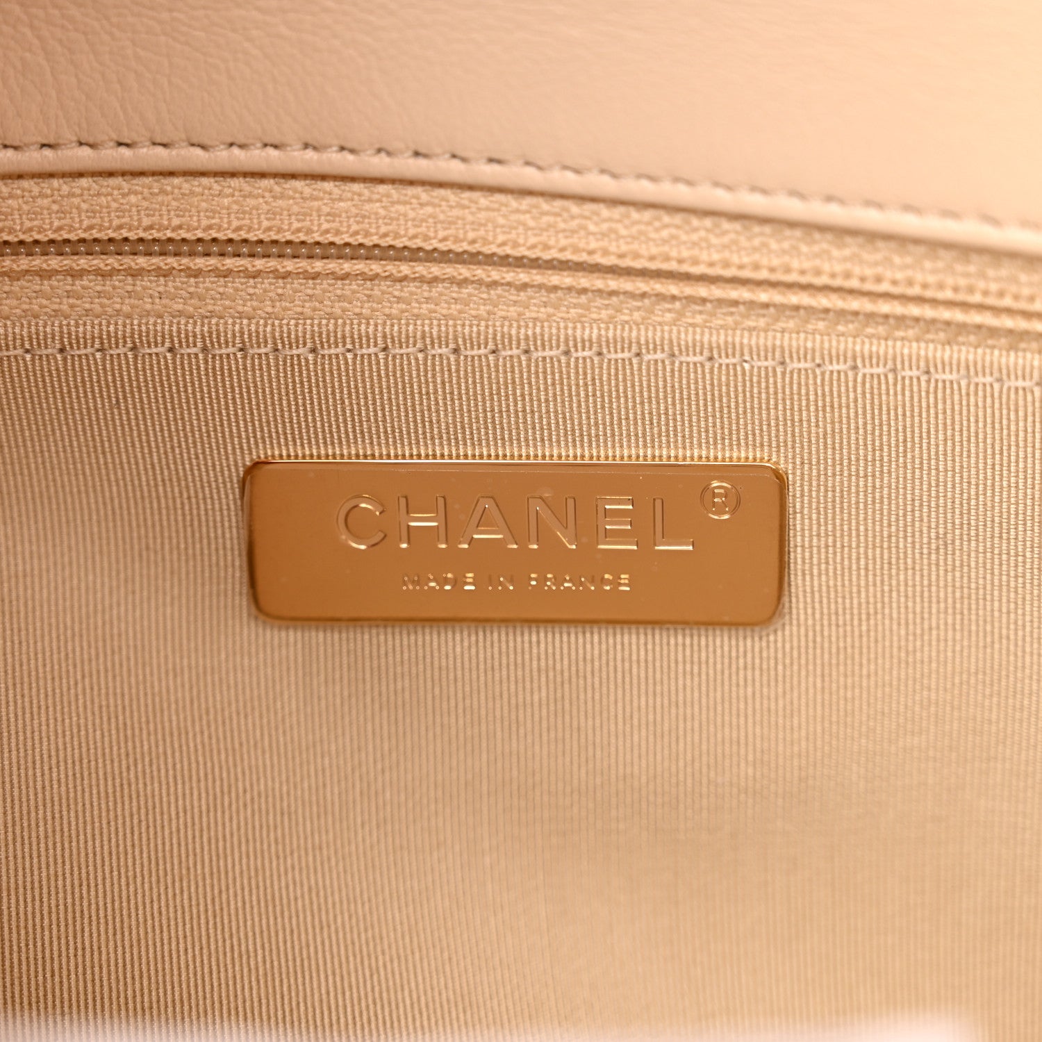 Chanel Goatskin Quilted Large Chanel 19 Flap Beige 6 of 11