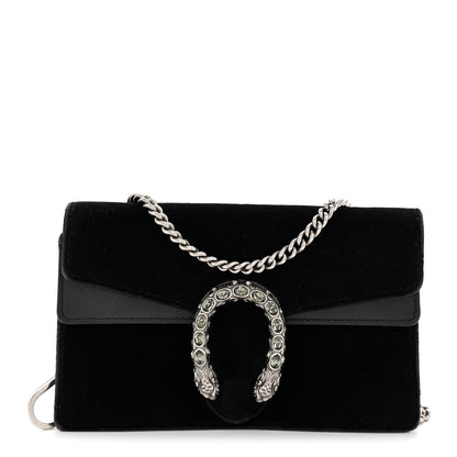 Gucci Velvet Super Mini Dionysus Shoulder Bag Black 1 of 11