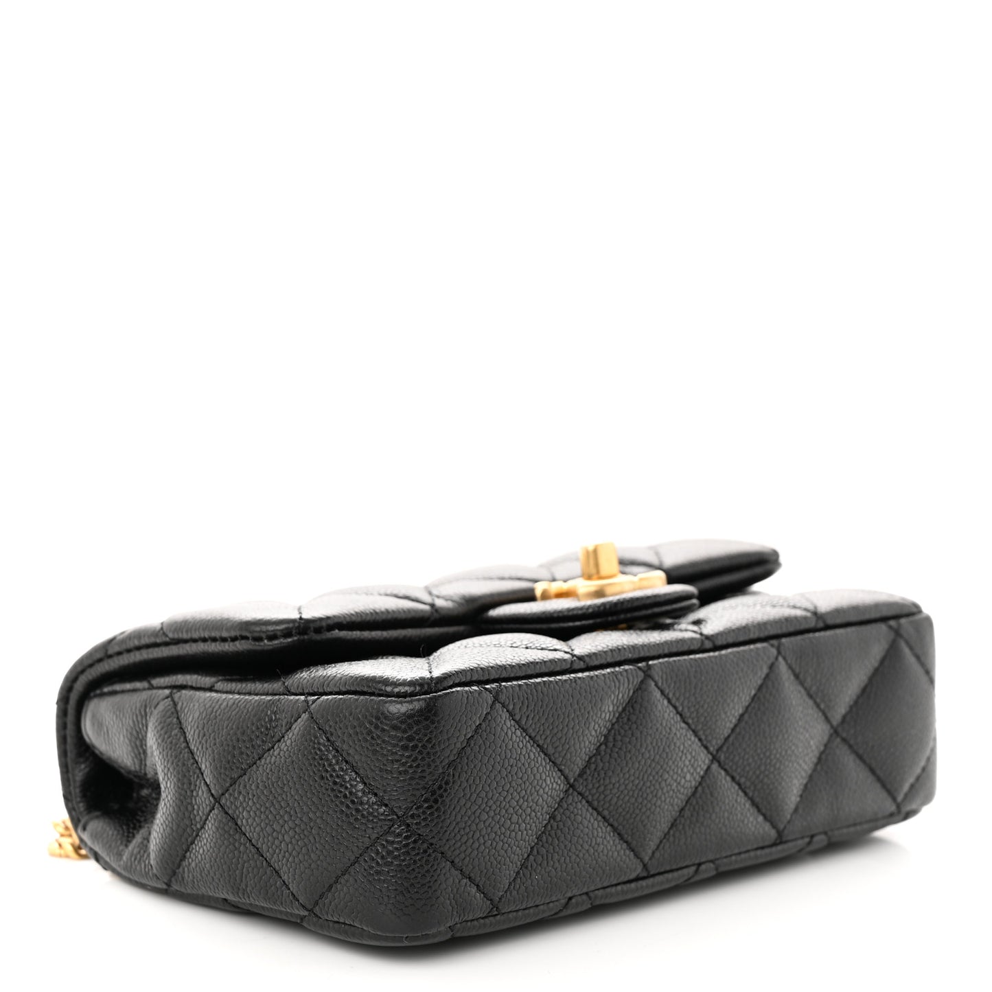 Caviar Quilted Mini Sweetheart Rectangular Flap Black