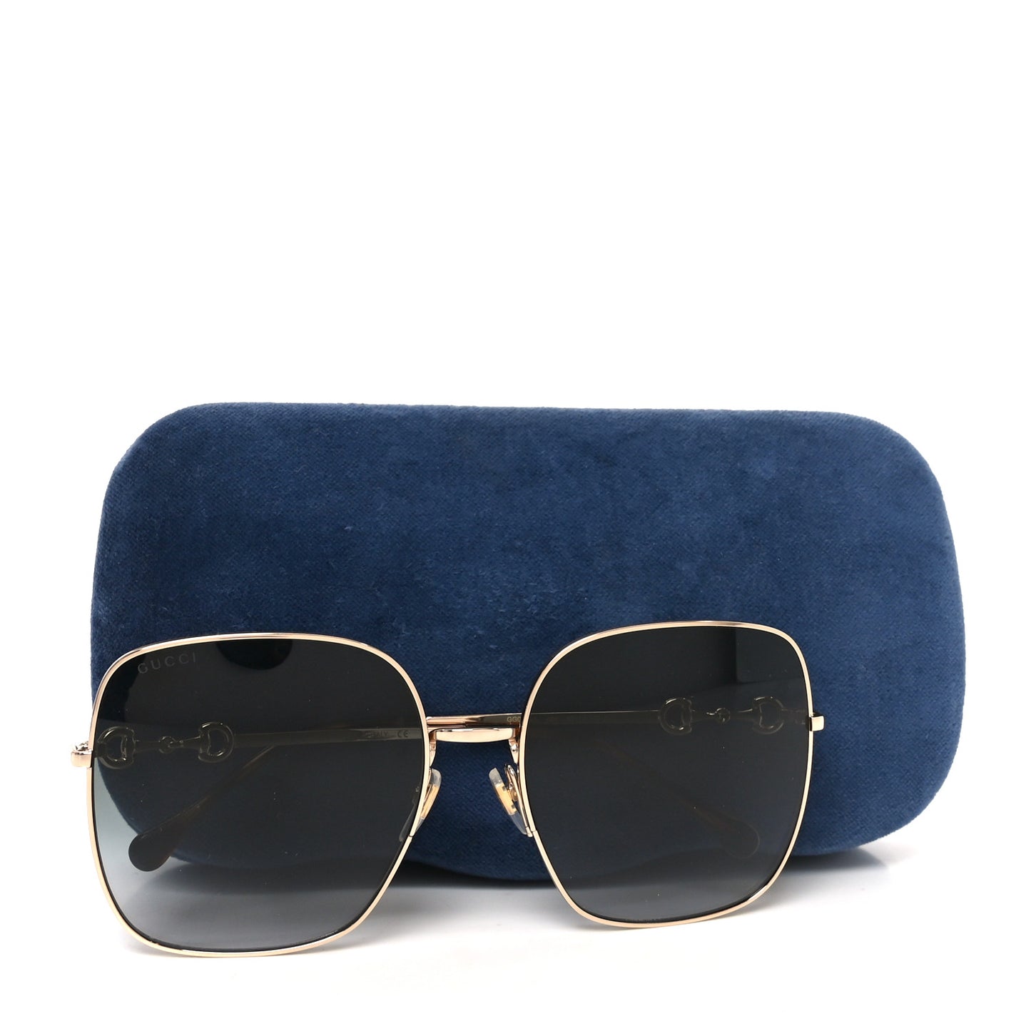 Metal Horsebit Square Sunglasses GG0879S Gold