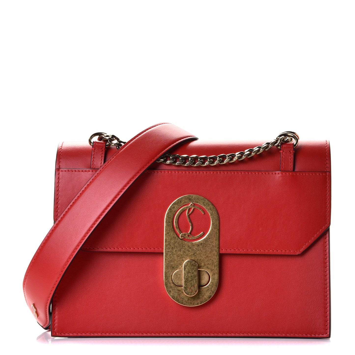 Calfskin Large Elisa Shoulder Bag Loubi
