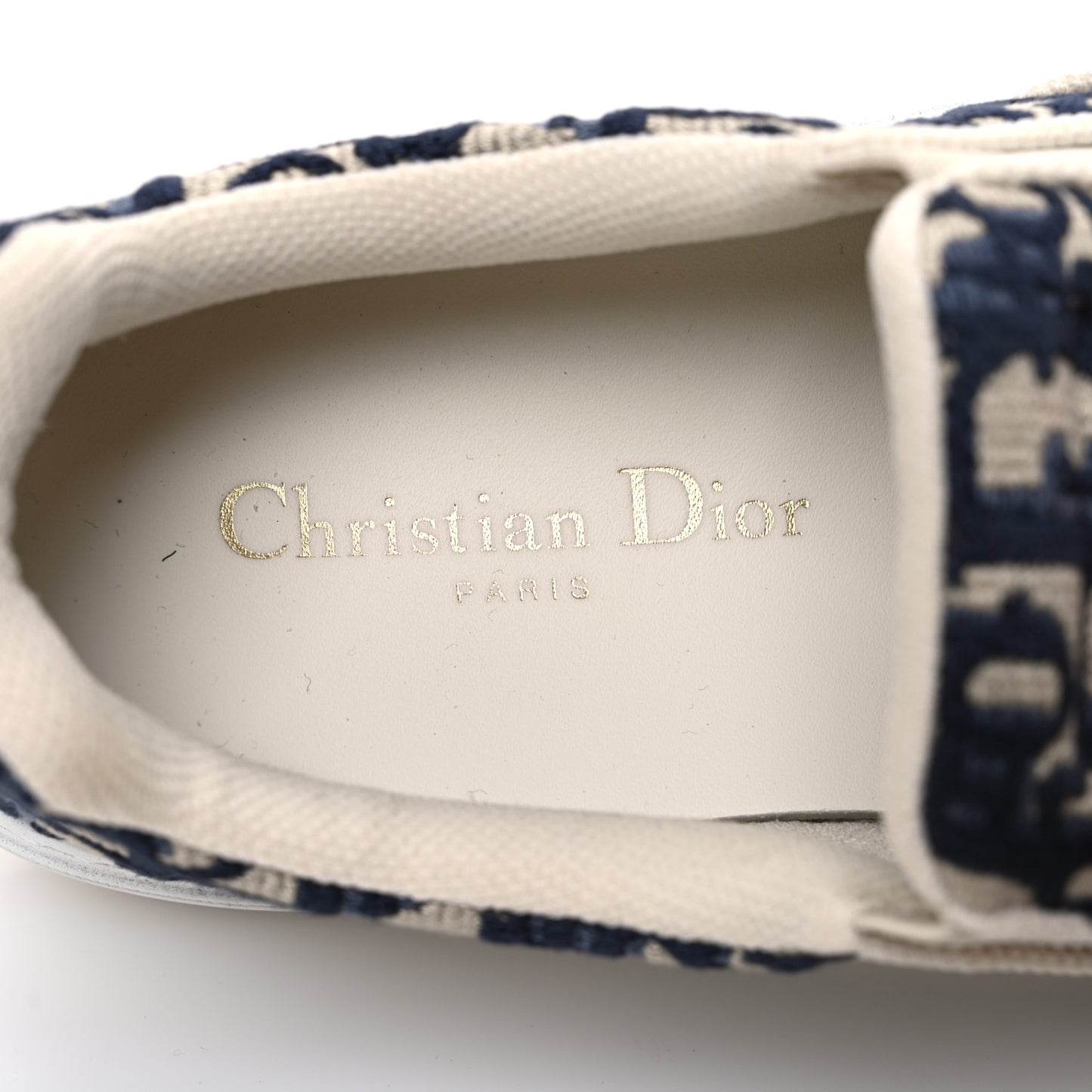 Canvas Oblique Embroidered Womens Solar Slip On Sneakers 38 Deep Blue