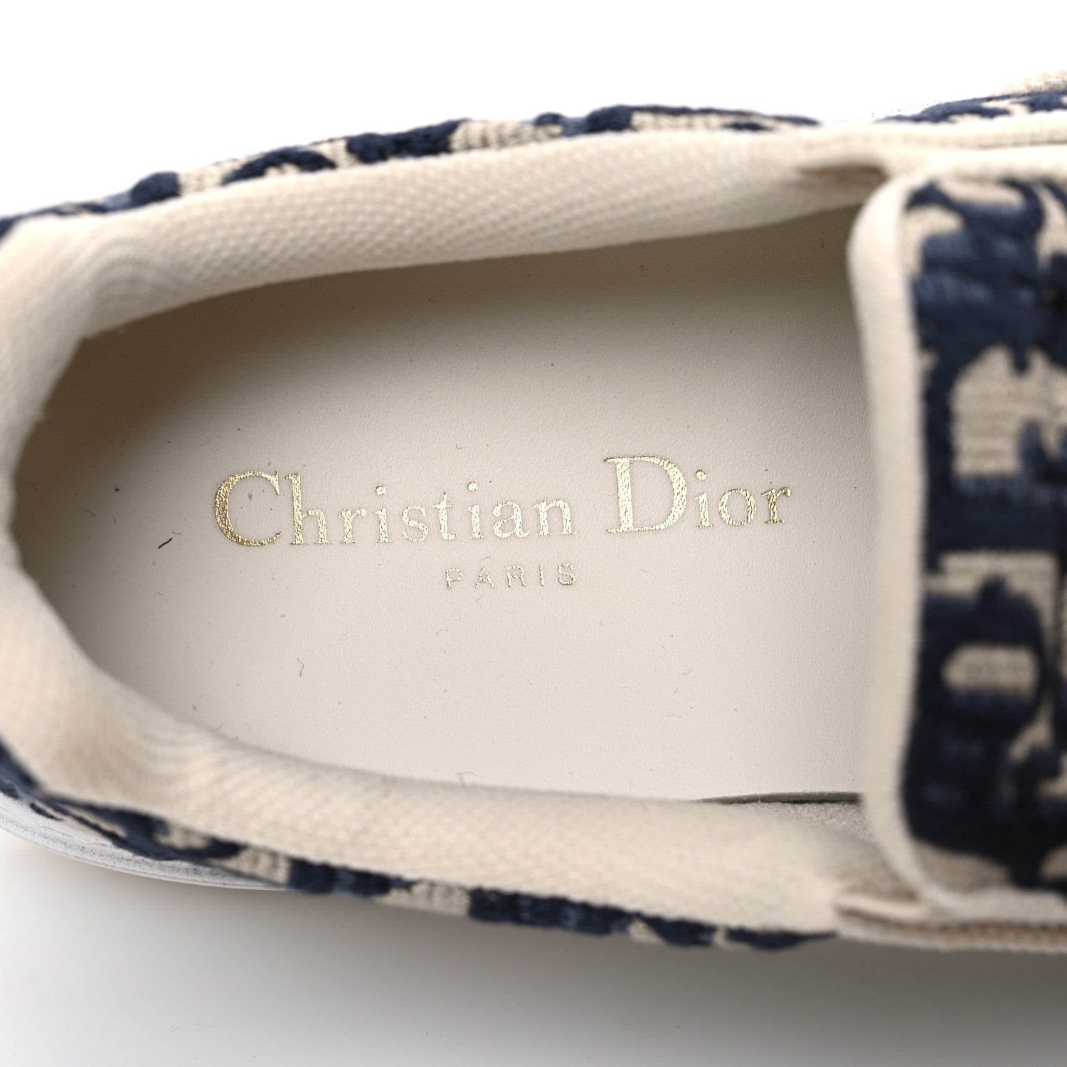 Christian Dior Canvas Oblique Embroidered Womens Solar Slip On Sneakers 38 Deep Blue 10 of 13