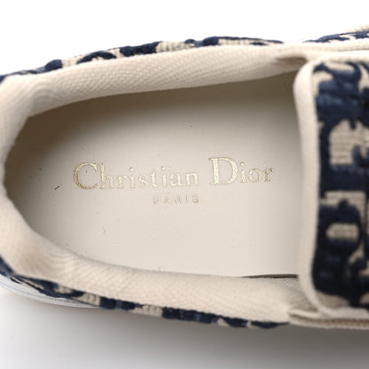 Christian Dior Canvas Oblique Embroidered Womens Solar Slip On Sneakers 38 Deep Blue 10 of 13