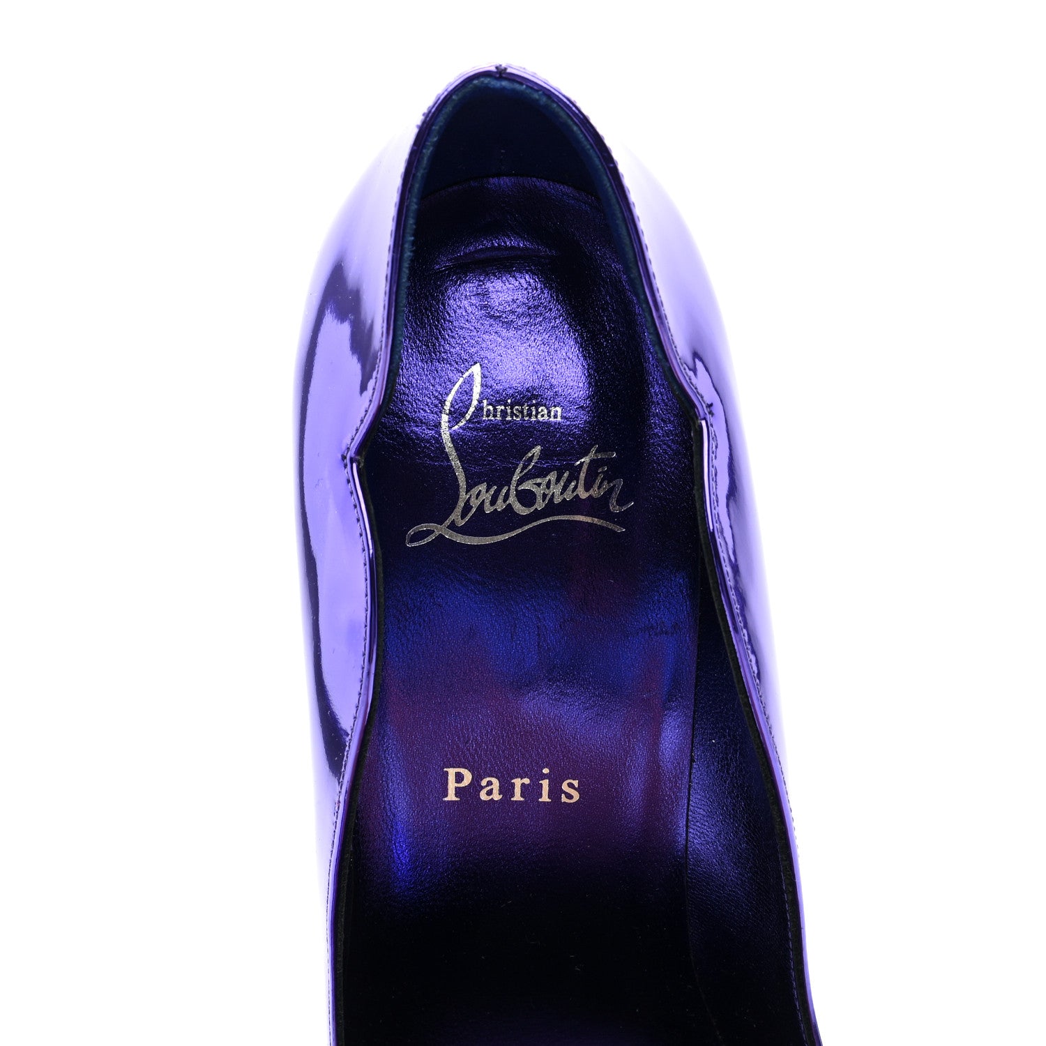 Christian Louboutin Metallic Patent Hot Chick 100 Pumps 38 Purple 7 of 7