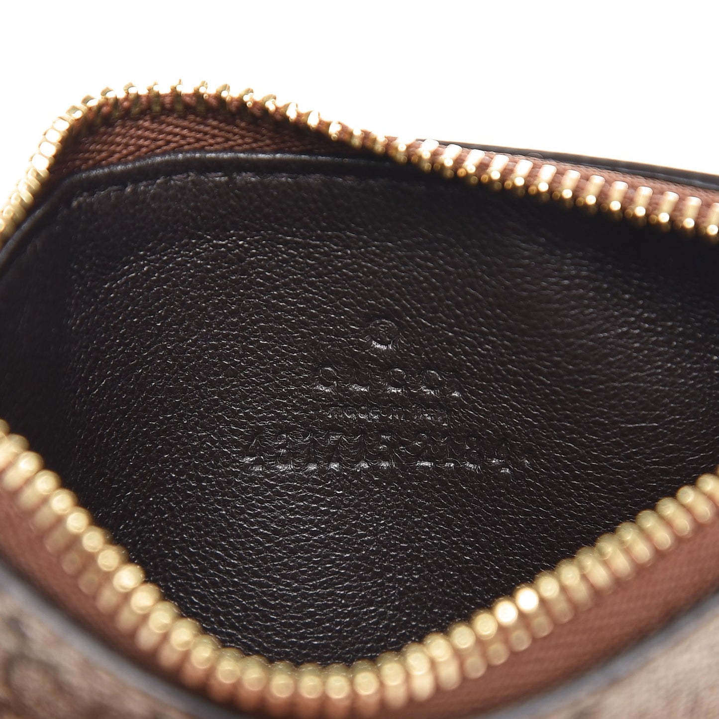 GG Supreme Monogram Coin Case Card Holder Brown