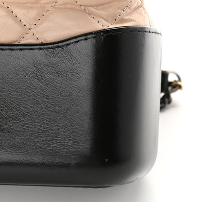 Chanel Aged Calfskin Quilted Medium Gabrielle Hobo Beige Black 10 of 10
