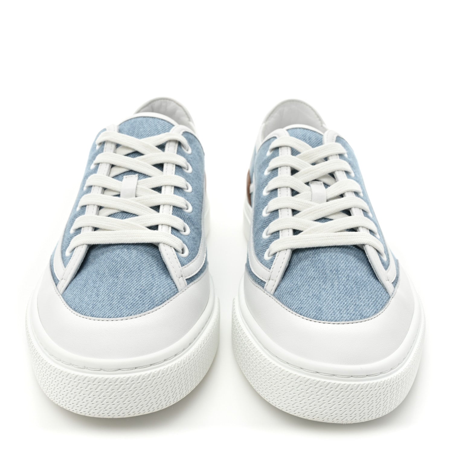 Hermes Denim Calfskin Mens Get Sneakers 41 Bleu Clair White 2 of 10