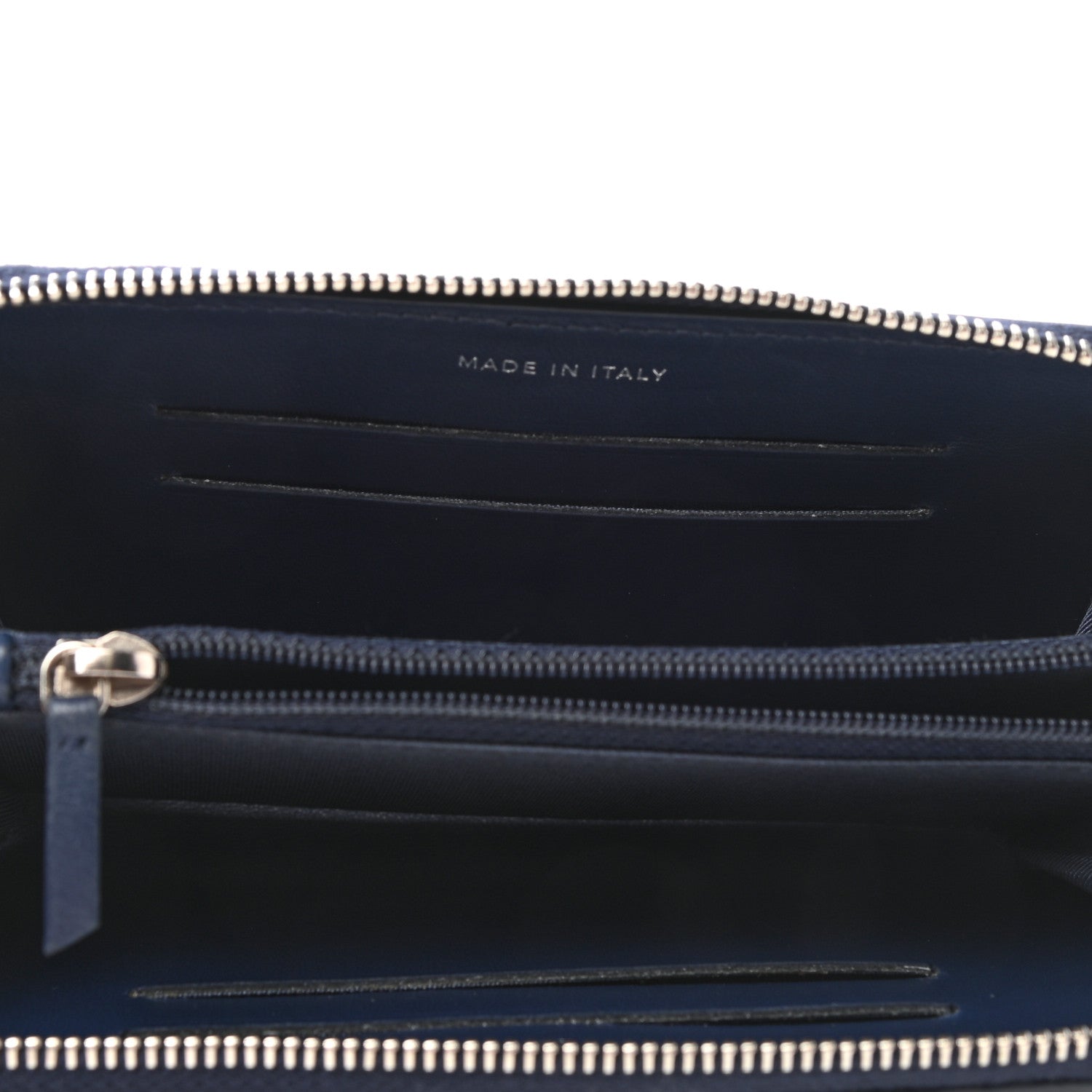 Chanel Lambskin Camellia Embossed Medium Zip Around Wallet Navy 5 of 8