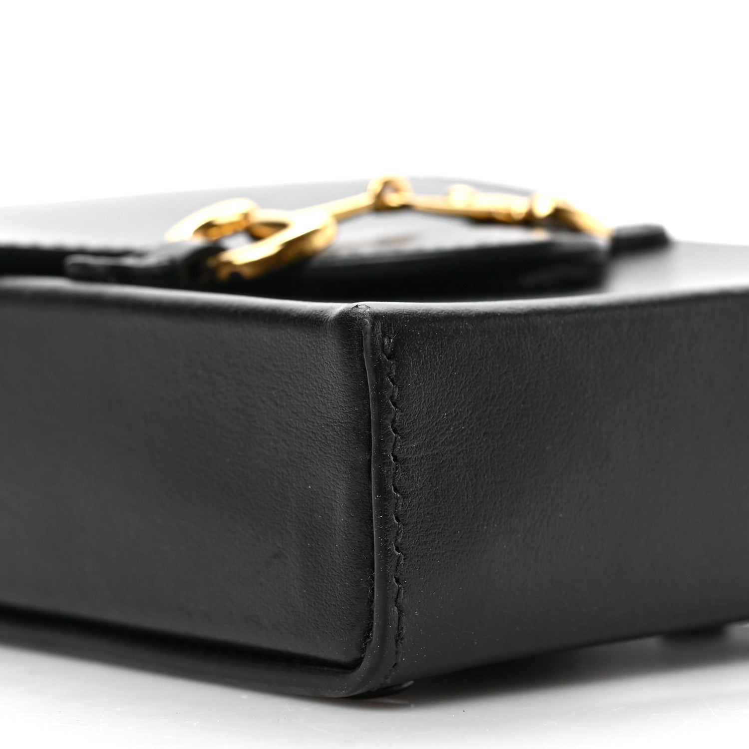 Gucci Boarded Plutone Calfskin Mini Horsebit 1955 Crossbody Bag Black 8 of 9