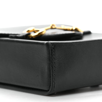 Gucci Boarded Plutone Calfskin Mini Horsebit 1955 Crossbody Bag Black 8 of 9
