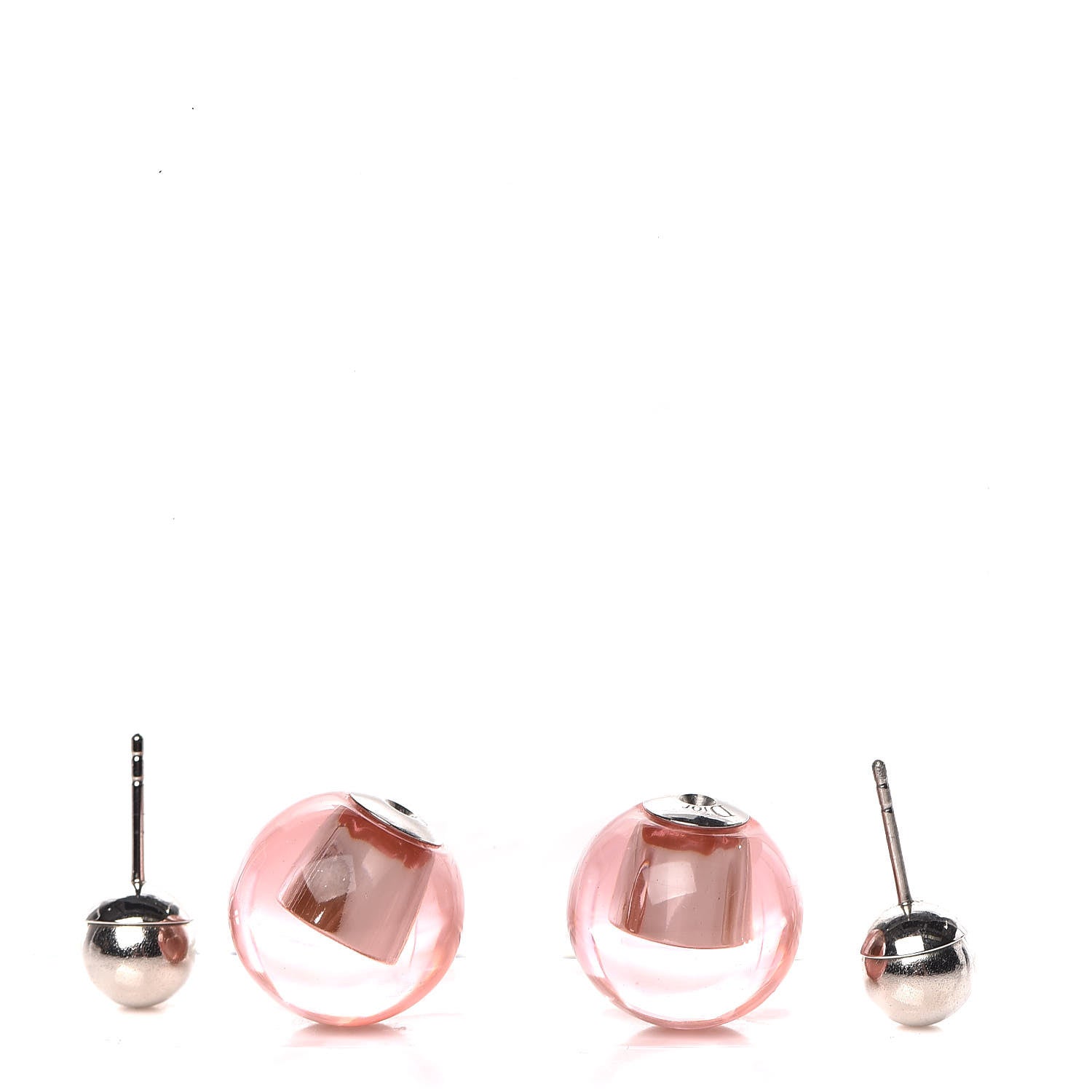 Christian Dior Mise En Dior Tribal Logo Earrings Translucent Pink 3 of 4