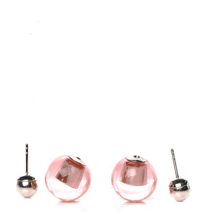 Christian Dior Mise En Dior Tribal Logo Earrings Translucent Pink 3 of 4