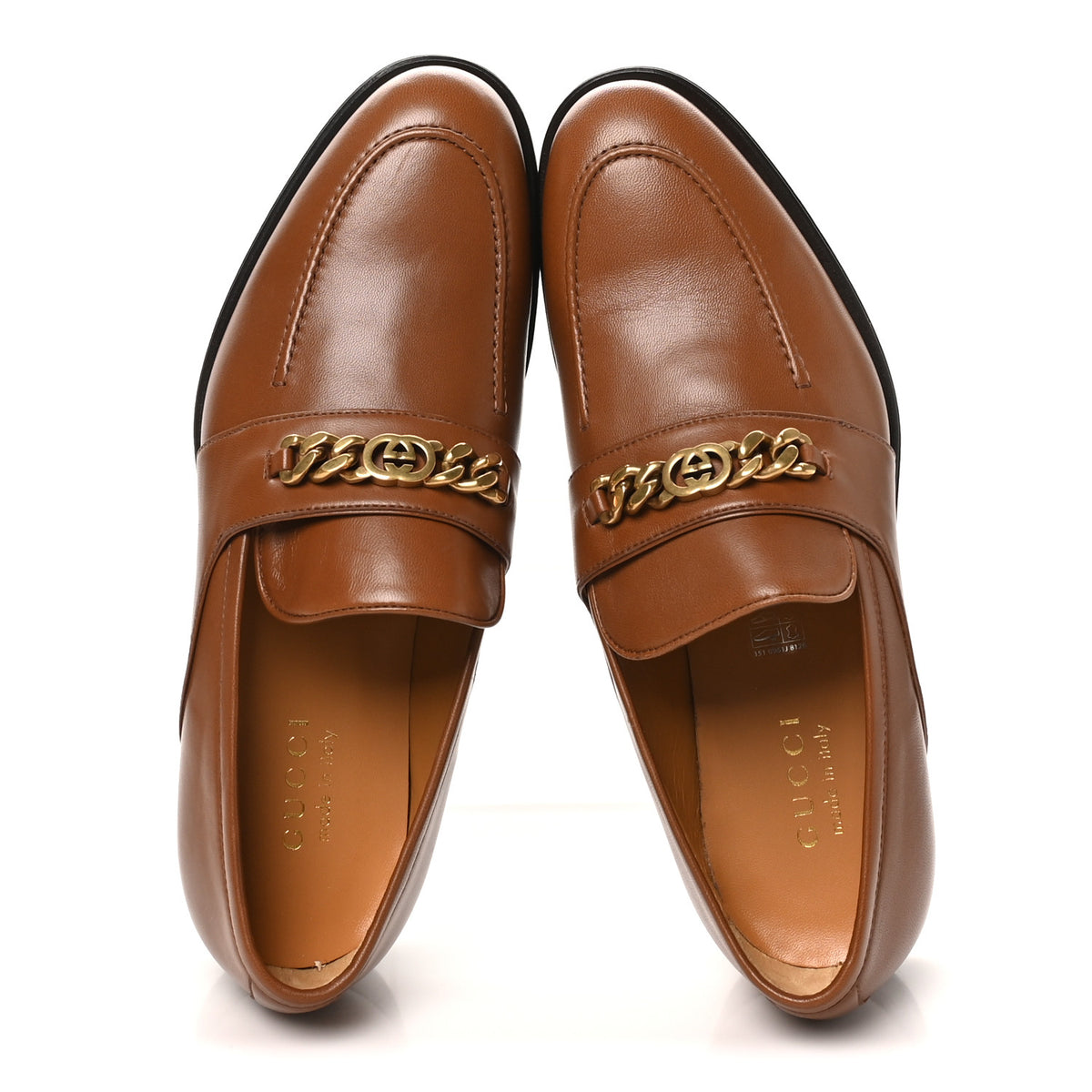 Gucci Supple Lambskin Mens Chain Interlocking G Loafers 9.5 Cuir 2 of 10