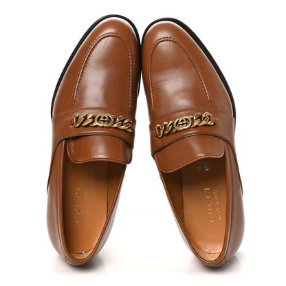Gucci Supple Lambskin Mens Chain Interlocking G Loafers 9.5 Cuir 2 of 10