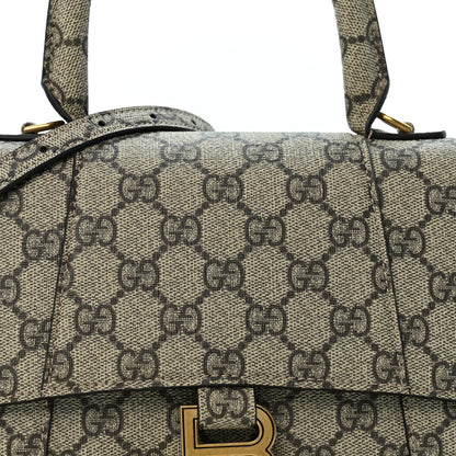 Balenciaga X GUCCI GG Supreme Monogram Small Hourglass Top Handle Bag Beige Ebony 8 of 11