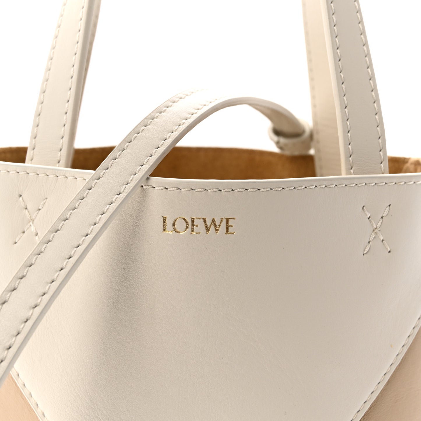 Shiny Calfskin Mini Puzzle Fold Tote Soft White Paper Craft